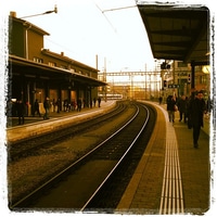 waiting for the train
