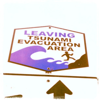 tsunami evacuation area sign