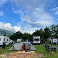 Survived the torrential rain. Tent kept dry inside. Even some blue sky now. And coffee ;)