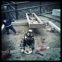 it's fucking freezing on the playground but J doesn't care ..