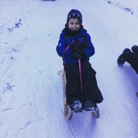 Sledging down the Uetliberg. 
Conditions: "good enough"
