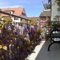 the new bench on the balcony