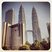 Petronas Twin Towers. early in the morning for the queue.