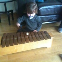 J's new old school gadget. thx to Hannes and Tina. he enjoys it :)