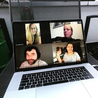 Remote after work beer with Liipers. Having great fun.