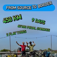 60’000 PEDAL STROKES 9 DAYS 2 FLAT TYRES  450 KM FROM SOURCE TO BORDER