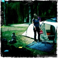 tent is up, weather is hot