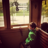 in the stinking steam train