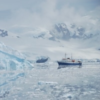 another boat in the antarctic sea